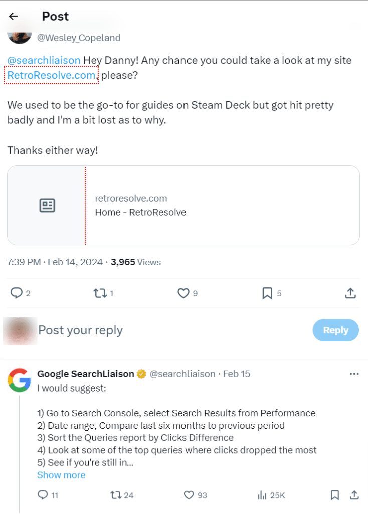 Screenshot of A Social Media Post