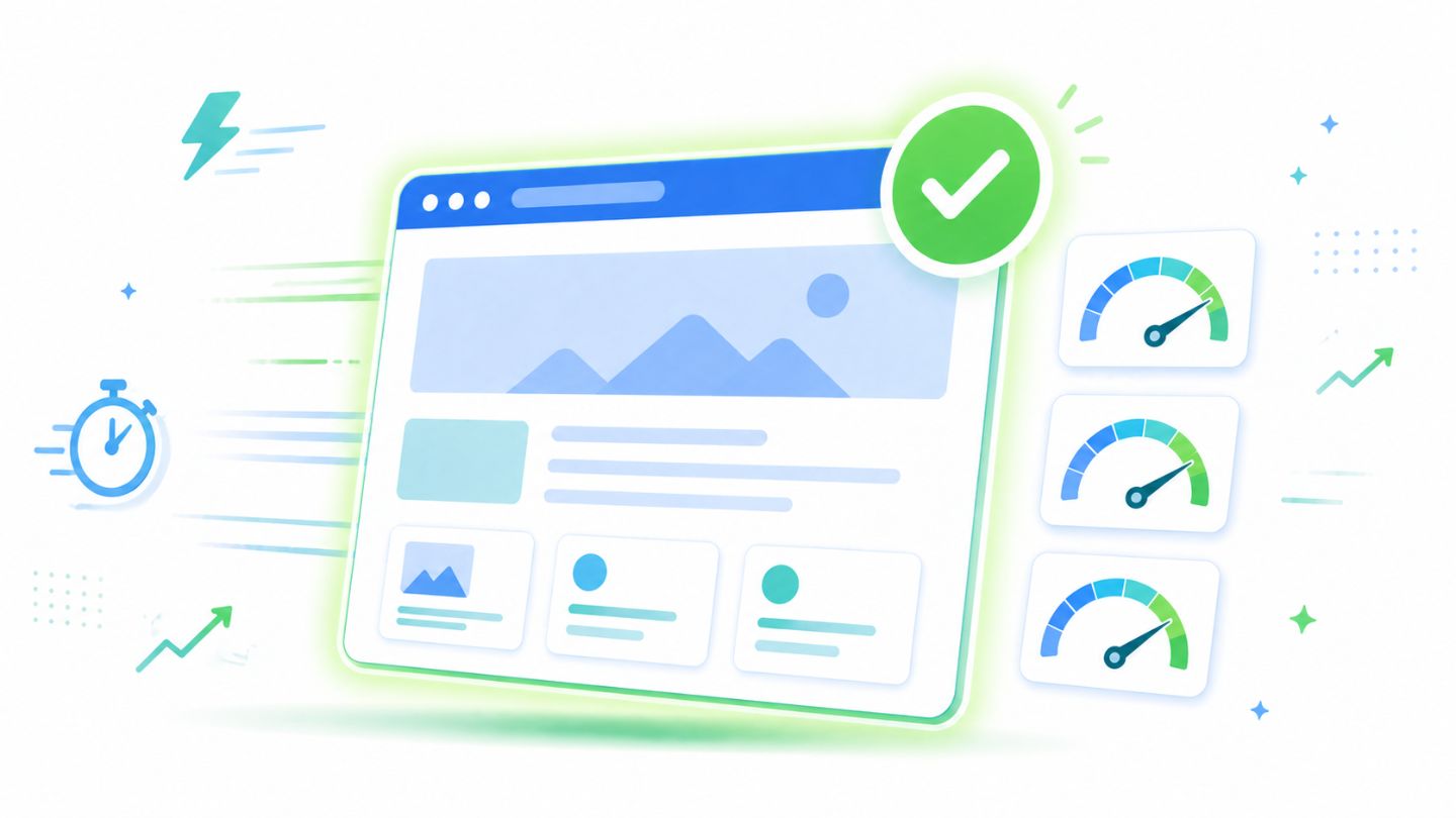 Fully optimized WordPress site passing Core Web Vitals with green scores