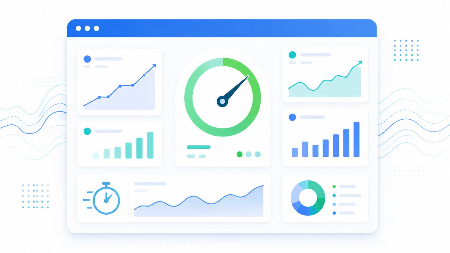 Testing WordPress site speed and Core Web Vitals on a performance dashboard