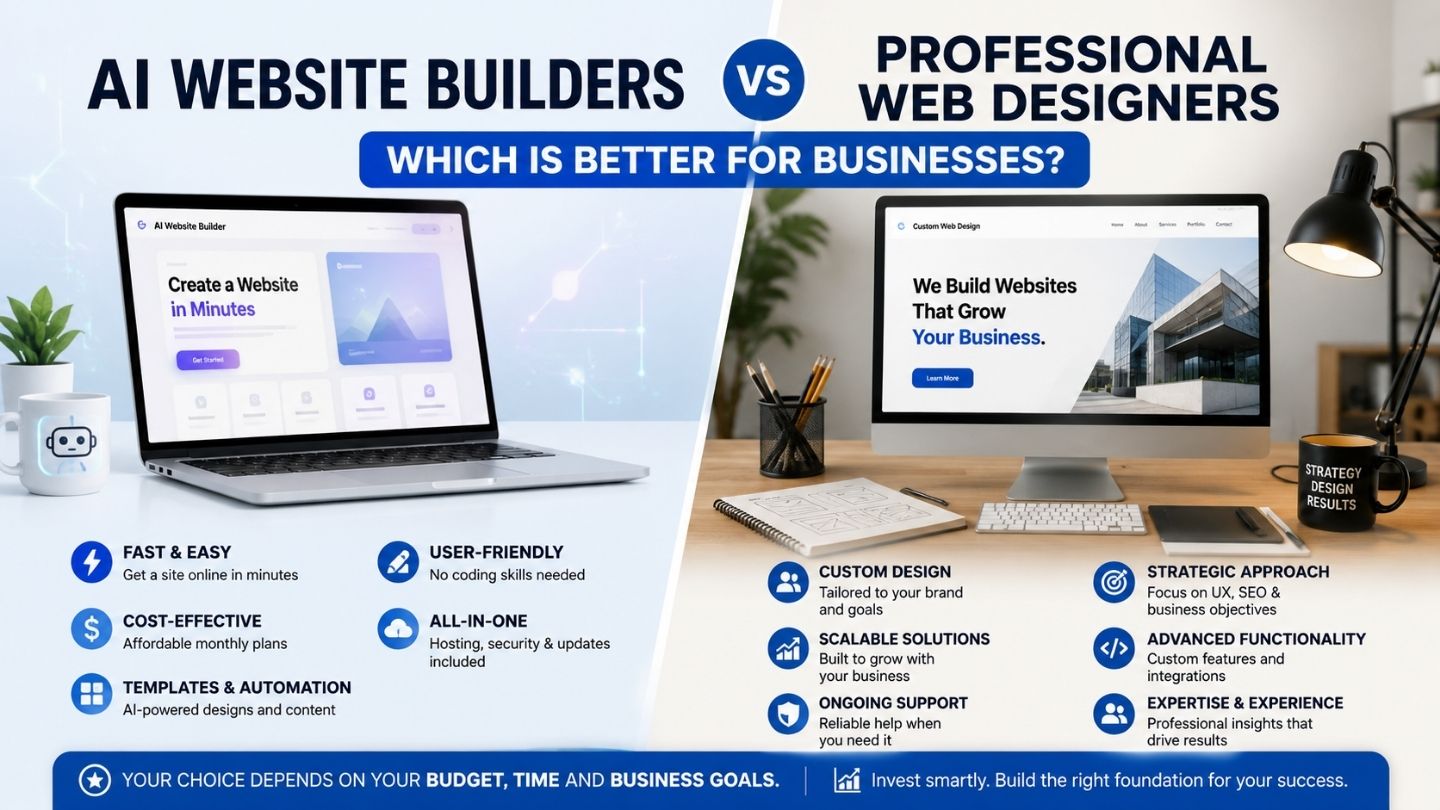 AI Website Builders vs Professional Web Designers Which Is Better for Businesses